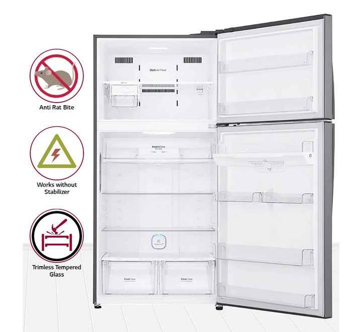 LG 630 Litres 3 Star Frost Free Inverter Double Door Refrigerator (Smart Diagnosis GR-H812HLHQ.APZQEBN Shiny Steel)